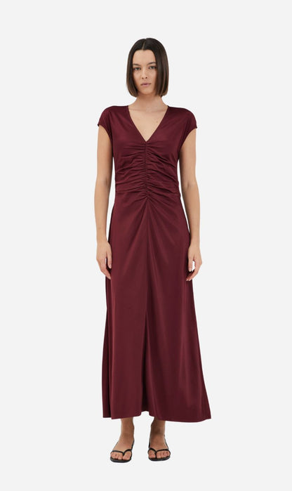 Third Form | Allure Gathered Tee Dress - Cabernet