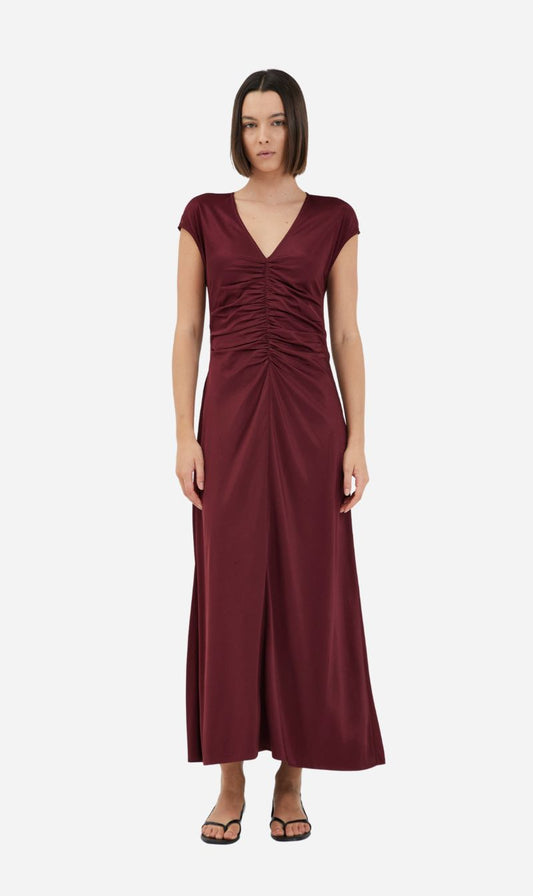 Third Form | Allure Gathered Tee Dress - Cabernet