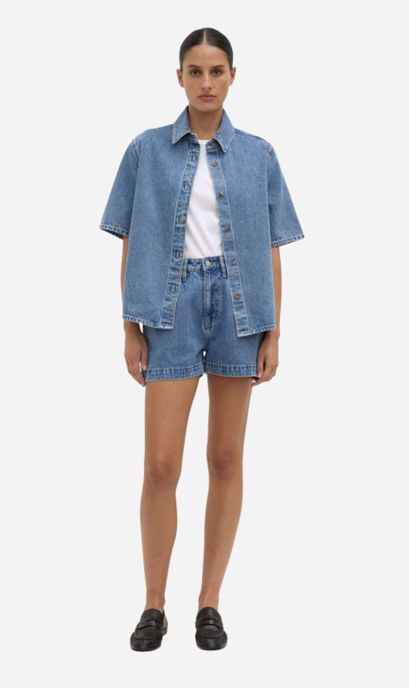 Assembly Label | Boxy Denim Short - Dark Stone