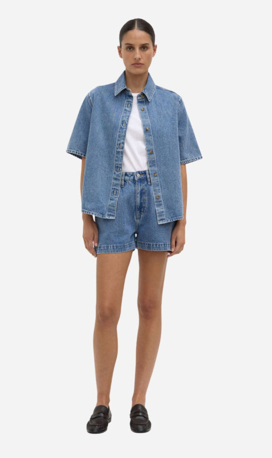 Assembly Label | Boxy Denim Short - Dark Stone