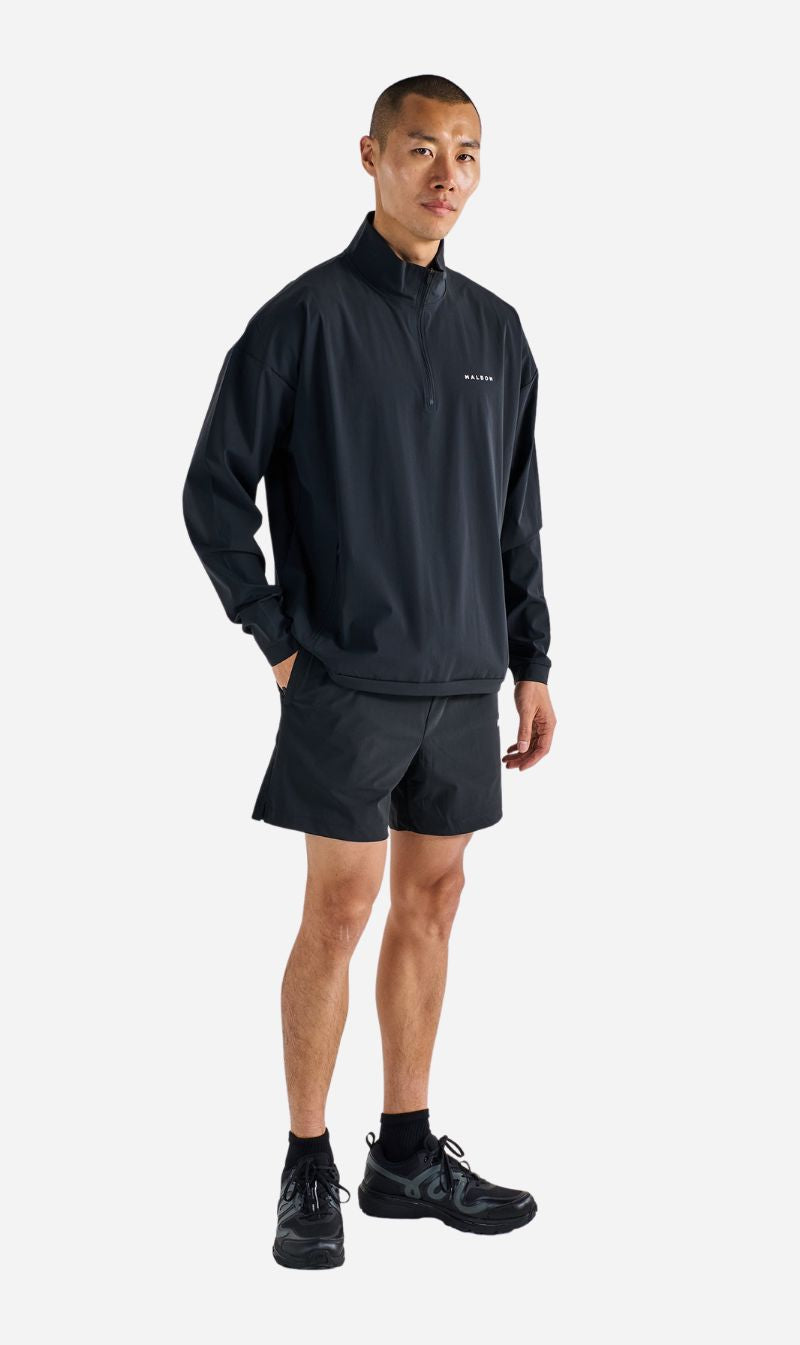 Malbon | Performance Quarter Zip Shell Pullover - Black