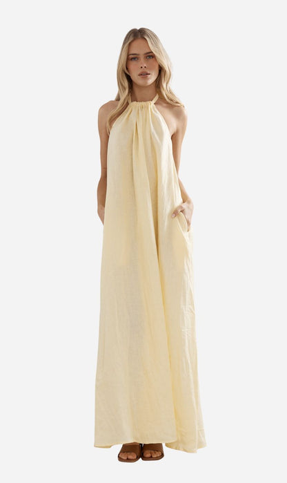 Caitlin Crisp | Bianca Dress - Yellow Linen