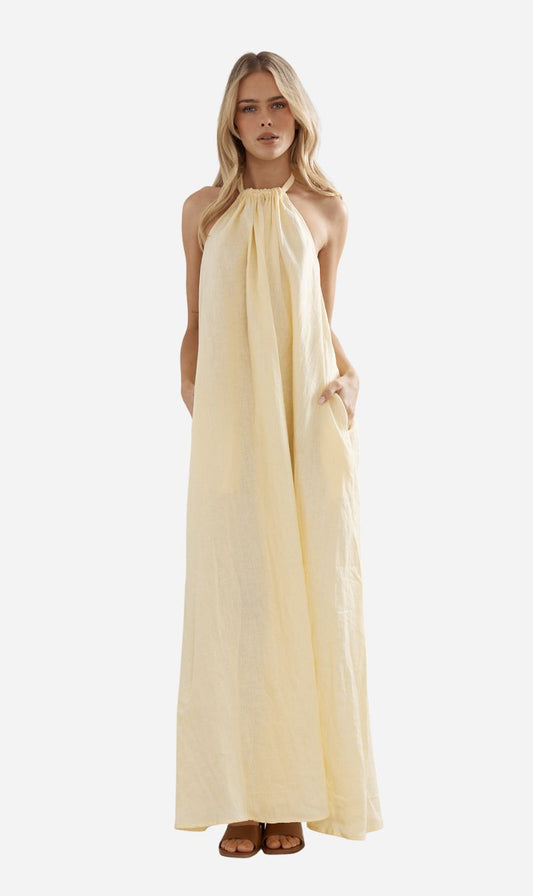 Caitlin Crisp | Bianca Dress - Yellow Linen