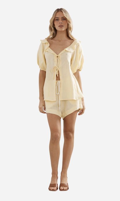 Caitlin Crisp | Juno Short - Yellow Linen