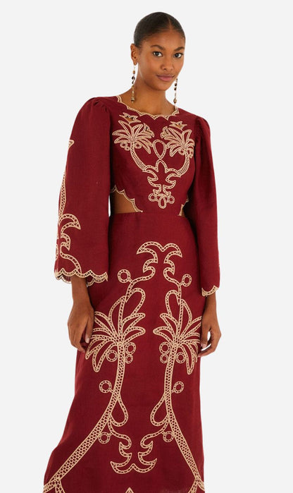 Farm Rio | VT Maxi Artesanal Brasil - Burgundy