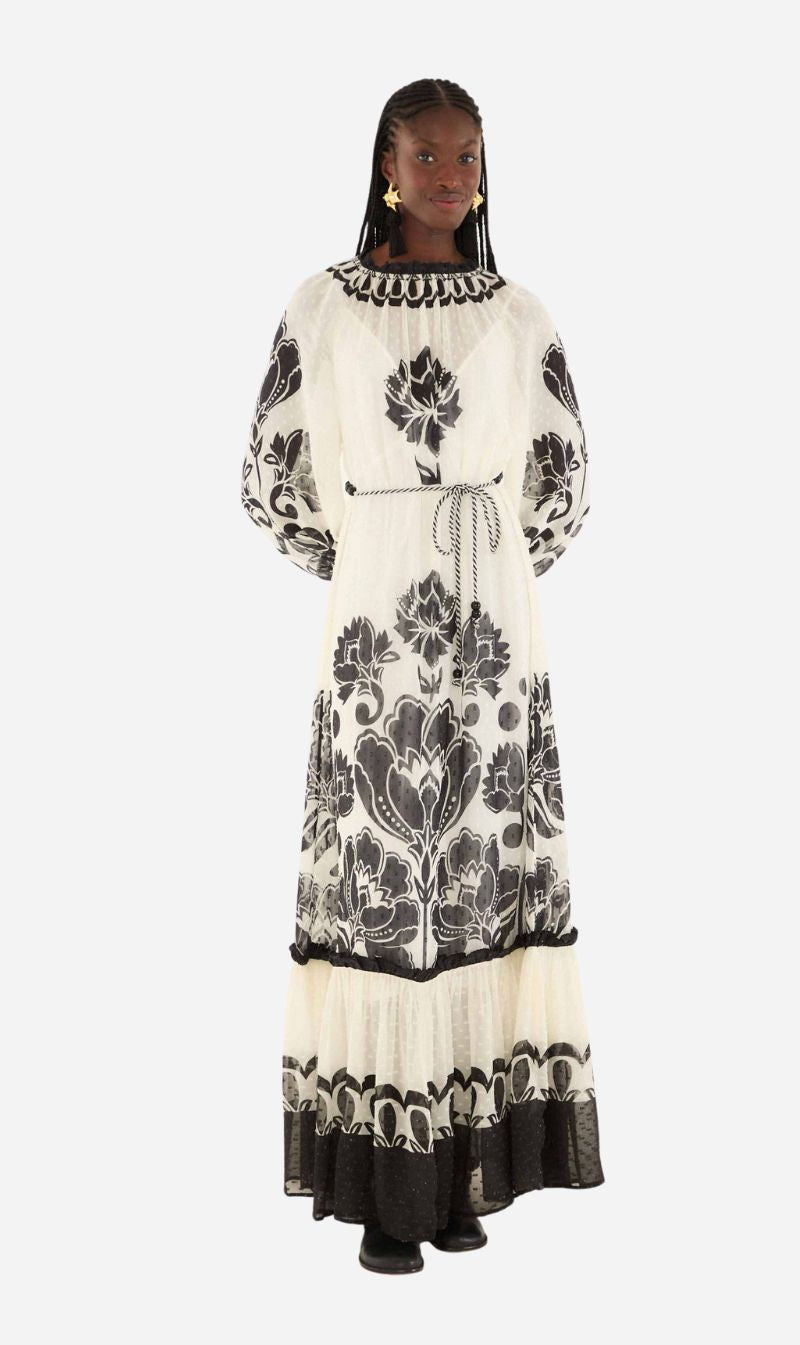 Farm Rio | Maxi Dress - Floral Arabesque Cream