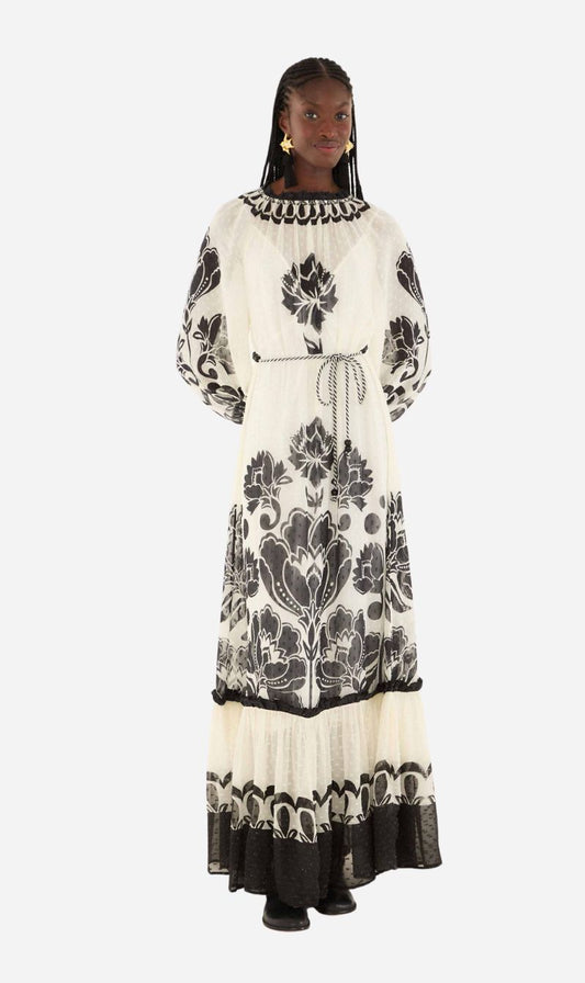 Farm Rio | Maxi Dress - Floral Arabesque Cream