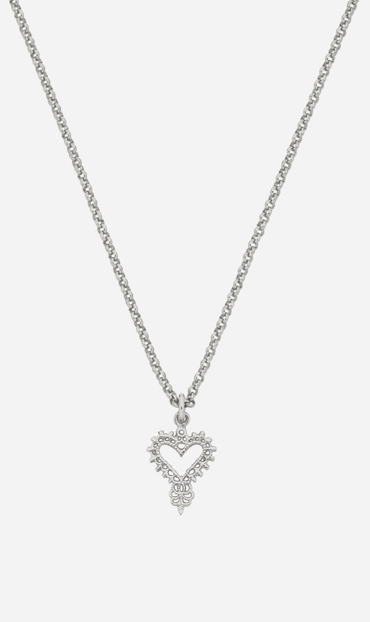 Zoe & Morgan | Mini Gypsy Heart Necklace - Silver