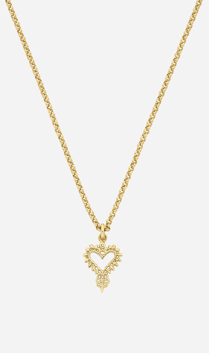 Zoe & Morgan | Mini Gypsy Heart Necklace - Gold