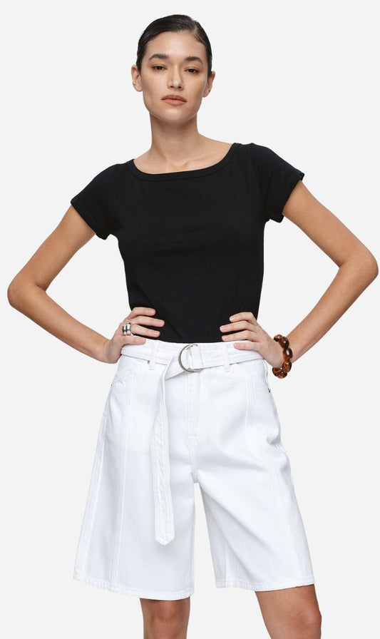 Marle | Belted Jean Short - Blanc