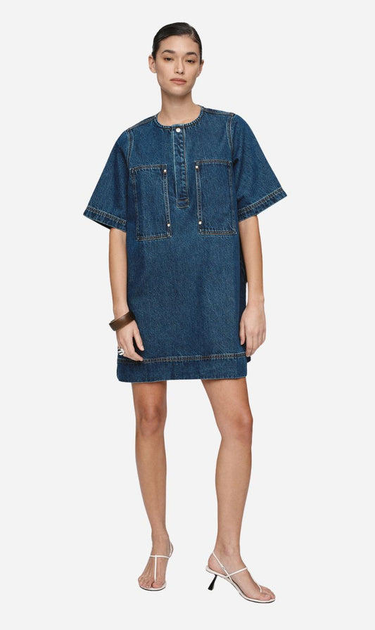 Marle | Patch Pocket Dress - Classic Blue