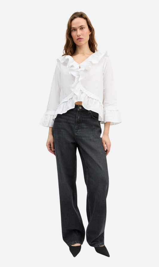 Skall Studio | Rimini Flounce Blouse - Optic White