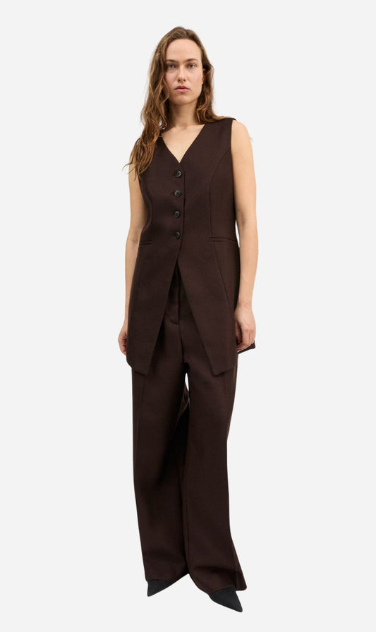 Skall Studio | Erin Waistcoat - Dark Brown