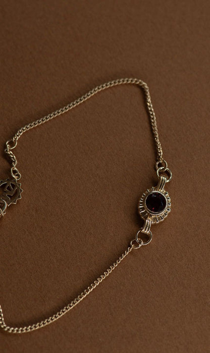 Zoe & Morgan | Odette Bracelet - Gold/Round Garnet