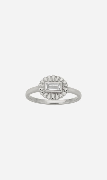 Zoe & Morgan | Odette Ring - Silver/Baguette White Topaz