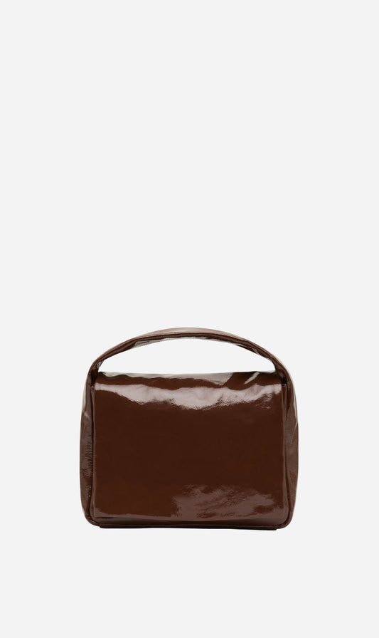 St Agni | Petit Soft Satchel - Patent Liqueur