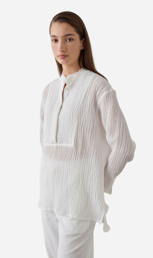 Laing | Relaxed Bib Front Shirt - White
