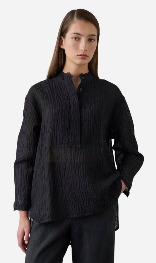 Laing | Relaxed Bib Front Shirt - Black