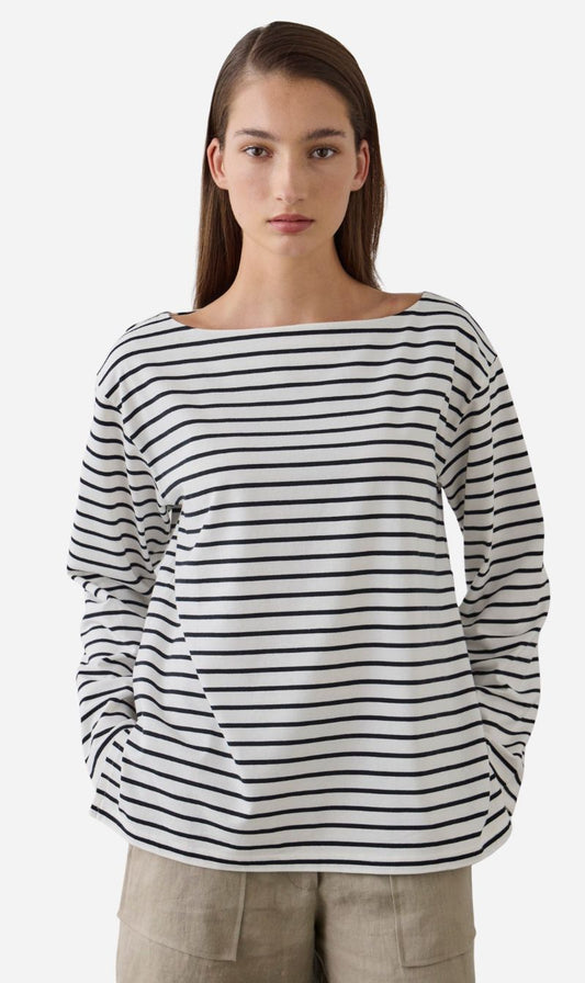 Laing | Striped Long Sleeve T.Shirt - Black/Ecru