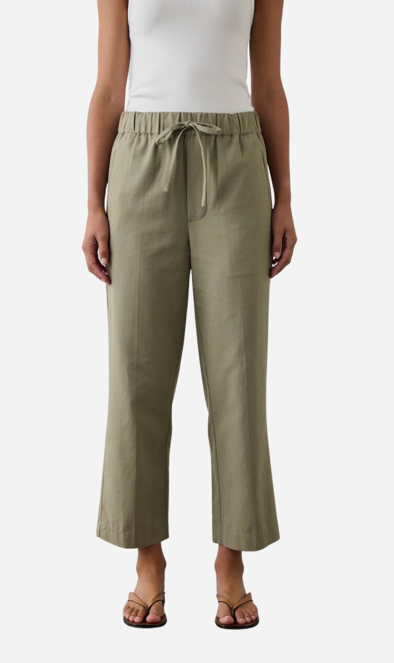 Laing | Cropped Wide Leg Pant - Washed Olive