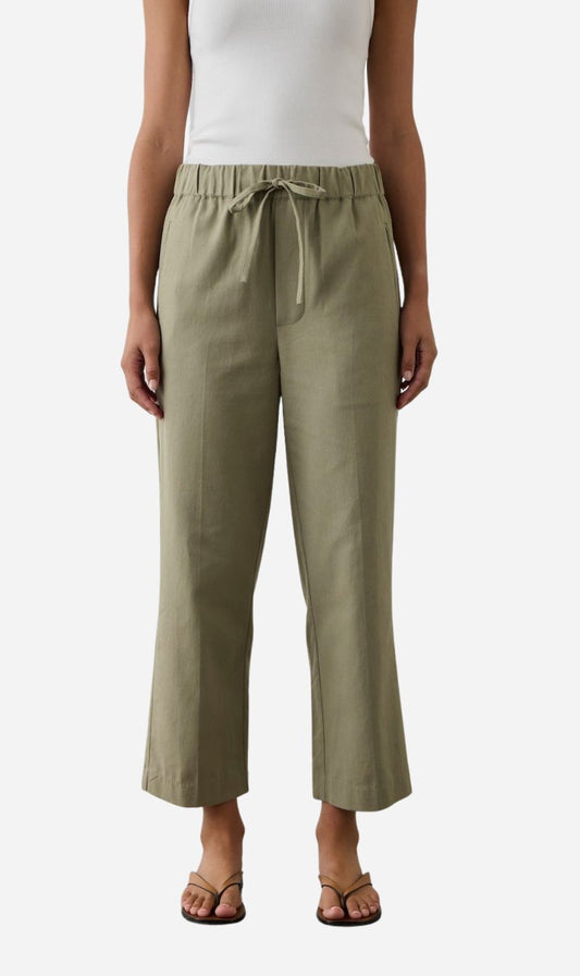 Laing | Cropped Wide Leg Pant - Washed Olive