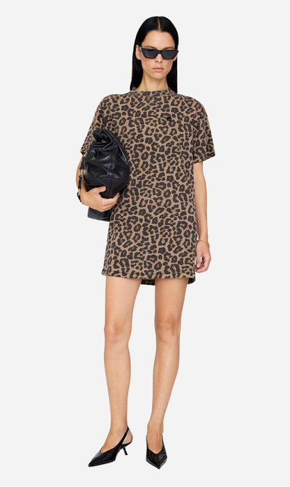 Anine Bing | Beth Mini Dress - Black & Brown Leopard