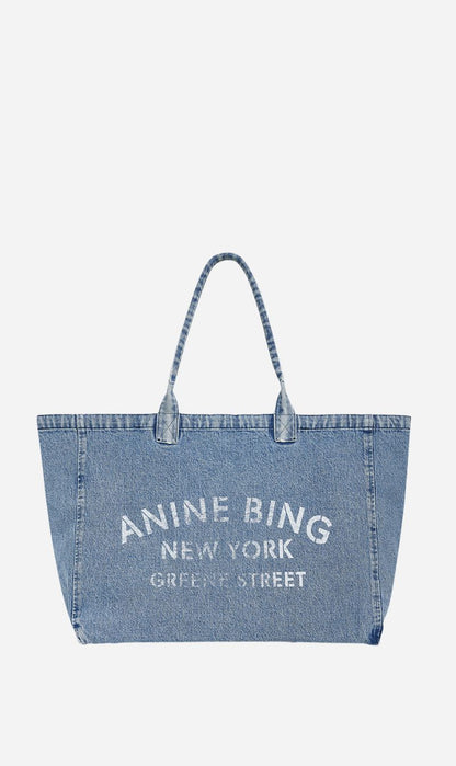 Anine Bing | Leo Denim Tote - Shadow Blue