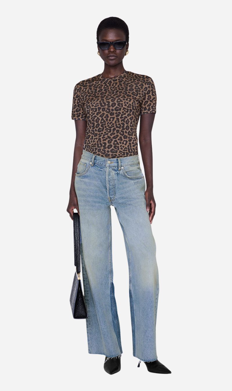 Anine Bing | Sylvie Tee - Black & Brown Leopard