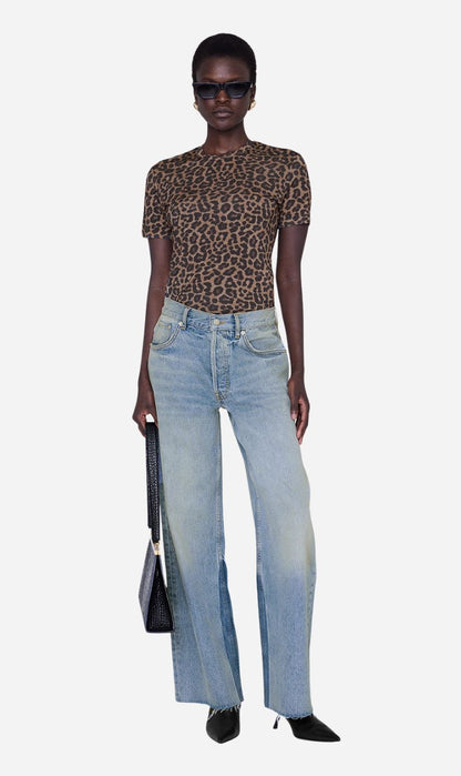 Anine Bing | Sylvie Tee - Black & Brown Leopard