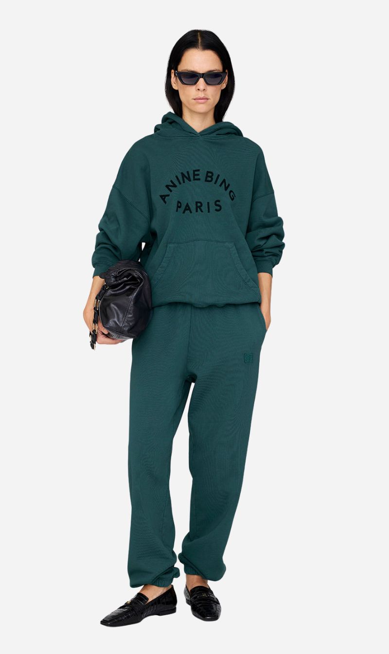 Anine Bing | Karter Jogger Framed Monogram - Dark Teal