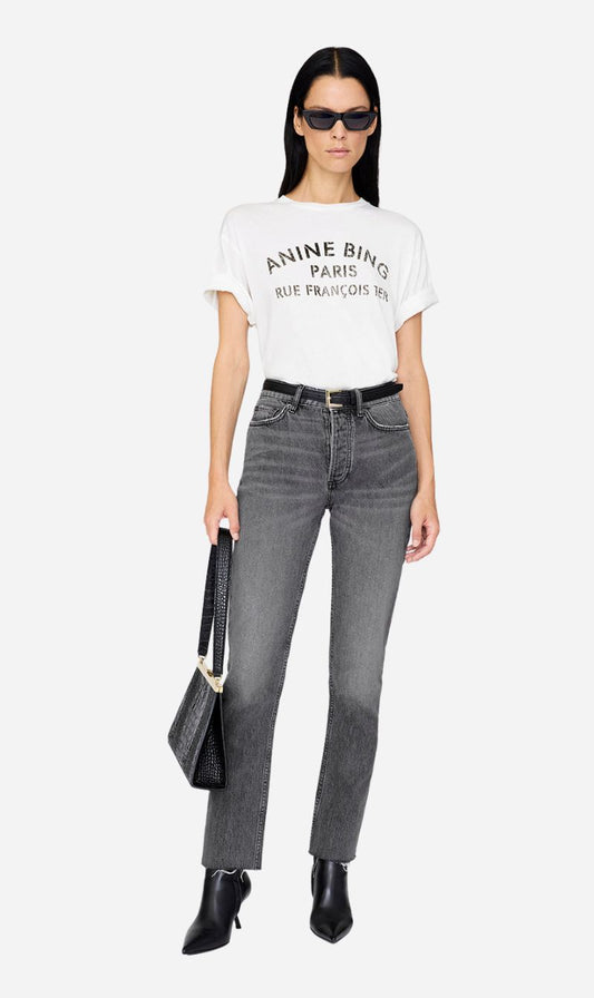 Anine Bing | Cohen Tee Paris Stencil - Ivory