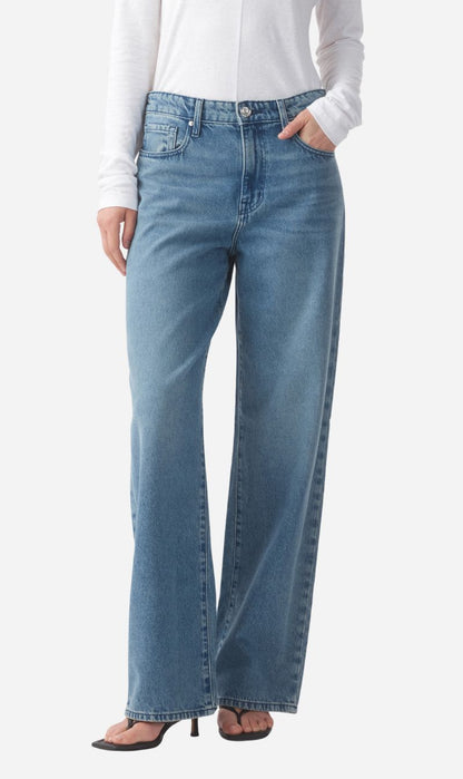 Outland Denim | Olive Mid Slouchy Wide Jean - Marina Mid Blue