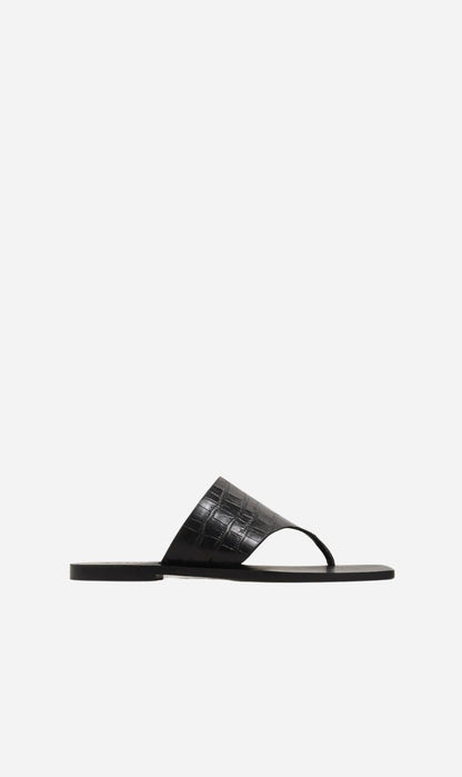 A.Emery | Paton Sandal - Black Embossed Croc