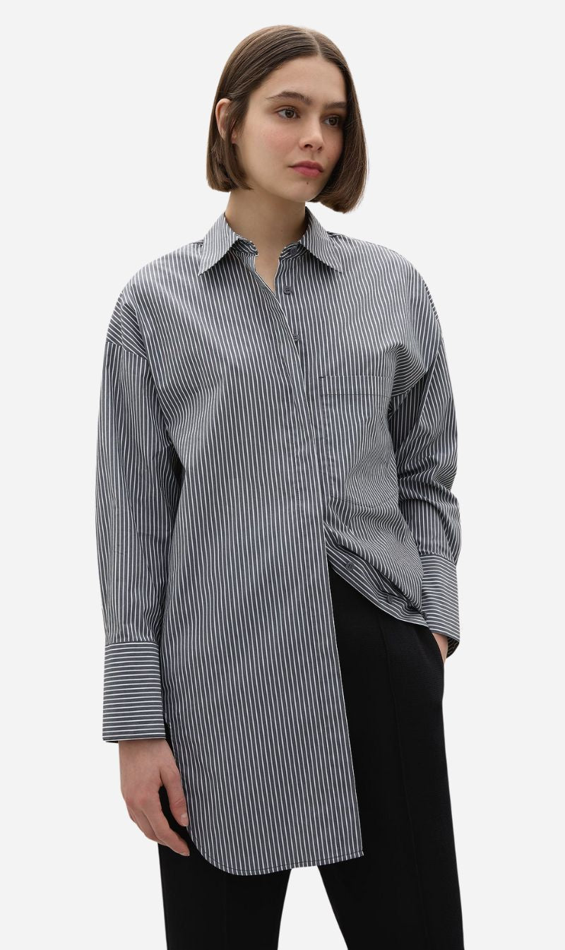 A.Emery | Logan Shirt - Navy Stripe