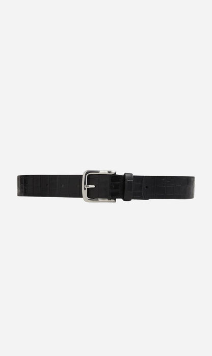 A.Emery | Leroy Belt - Black Embossed Croc
