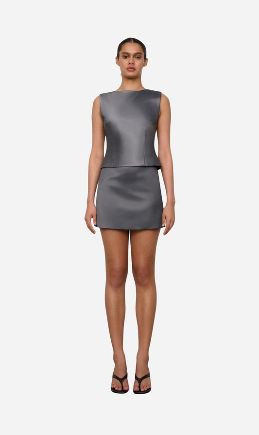 One Of Others | Everly Mini Skirt - Gunmetal