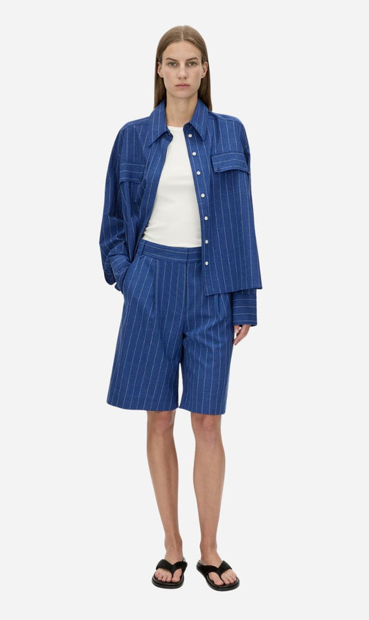 Camilla and Marc | Alberto Short - Blue White Stripe