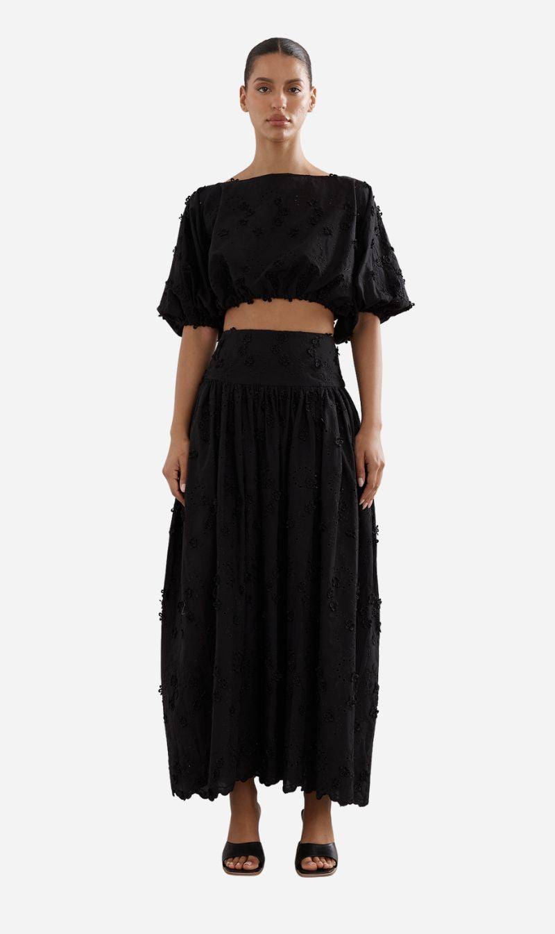 Caitlin Crisp | Capri Skirt - Black Broderie
