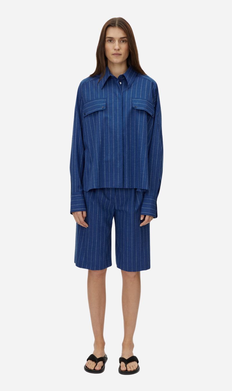 Camilla and Marc | Alberto Shirt - Blue White Stripe