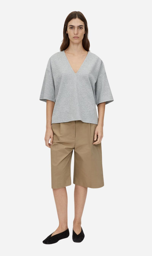 Camilla and Marc | Canova V Neck Tee - Grey Marle