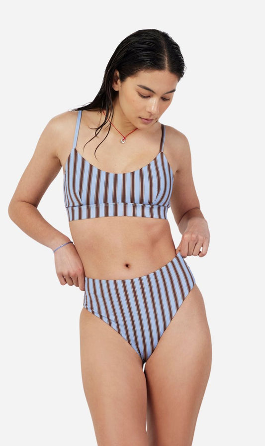 Dear Dylan | High Rise Swim Brief - Riviera Stripe