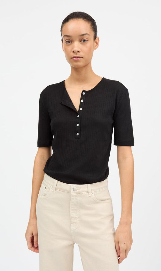 Skall Studio | Liv Henley Tee - Black