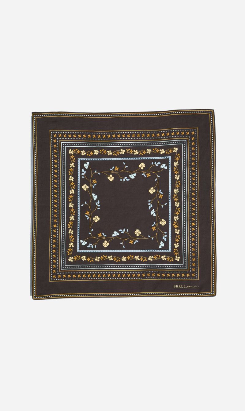 Skall Studio | Skall Floral Scarf - Dark Brown