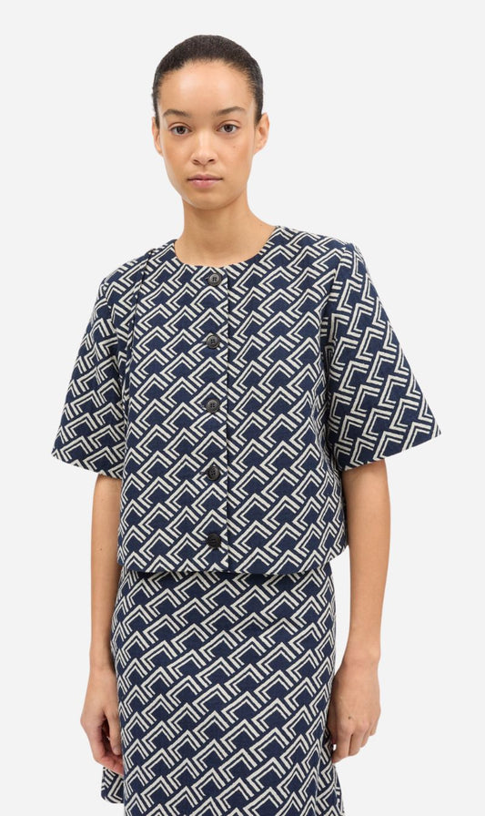 Skall Studio | Hill Blouse - Navy/Beige
