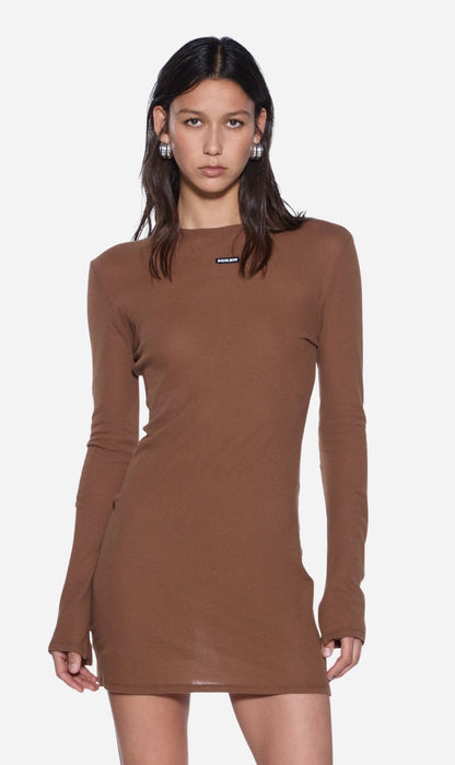 Ksubi | Crawford Long Sleeve Mini Dress - Chocolate