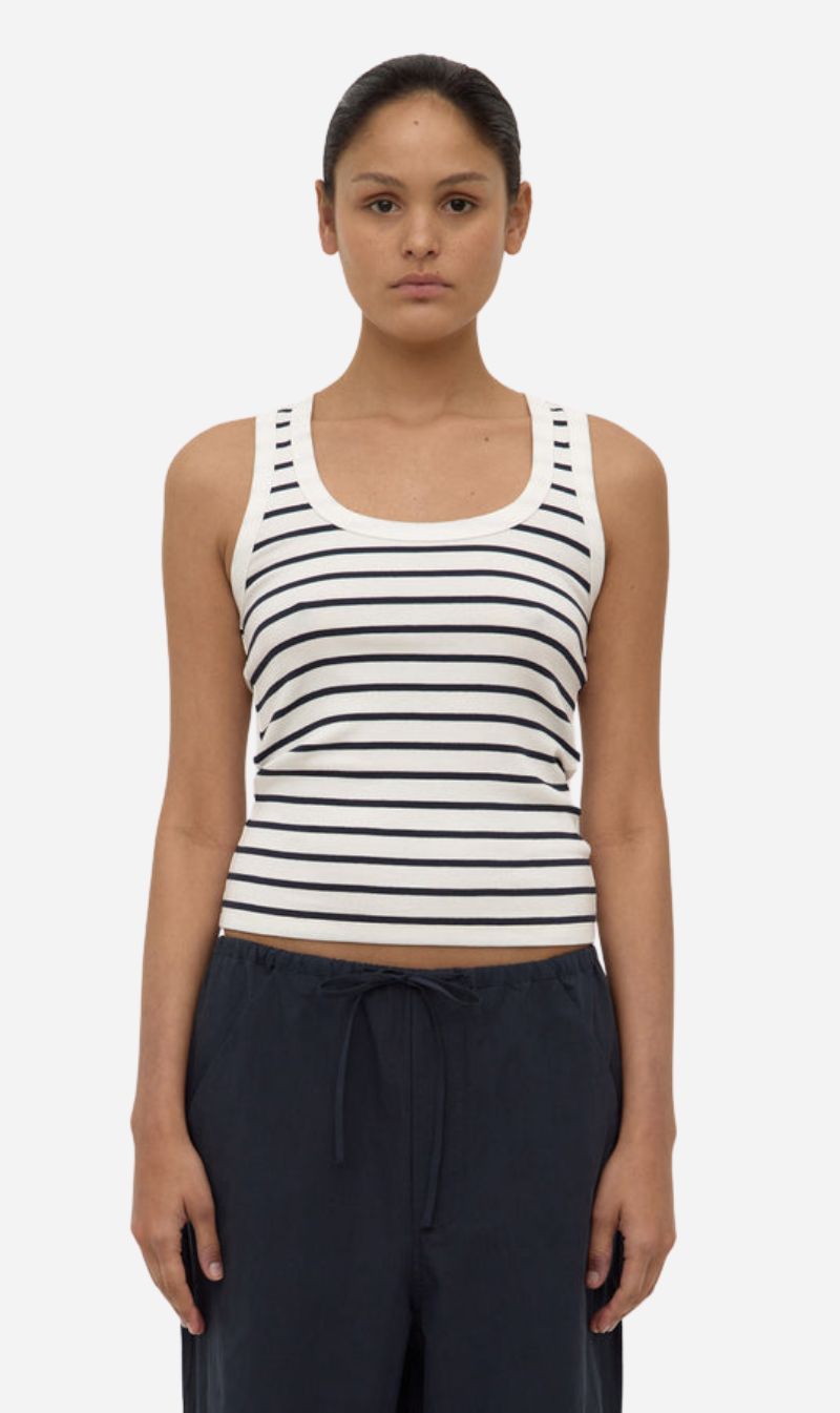 Assembly Label | Leony Stripe Tank - True Navy/Antique White