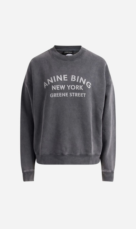 Anine Bing | Miles Sweatshirt NY - Washed Black