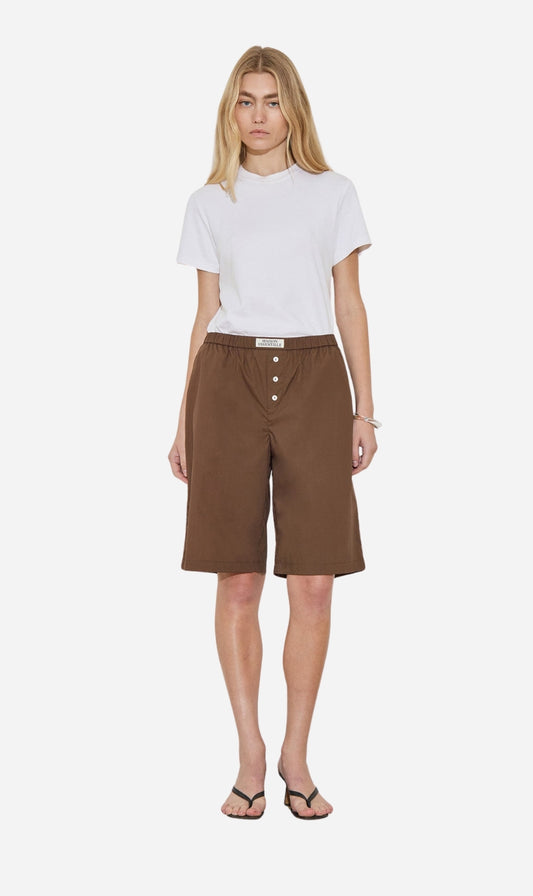 Maison Essentiele | Longline Cotton Short - Chocolate