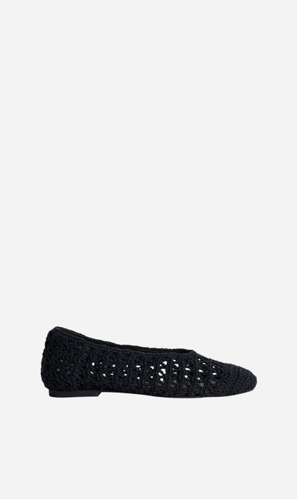 La Tribe | Crochet Ballet Flat - Black
