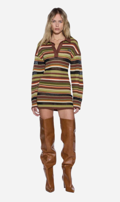 Ksubi | Tamrin Knitted LS Polo Dress - Multi